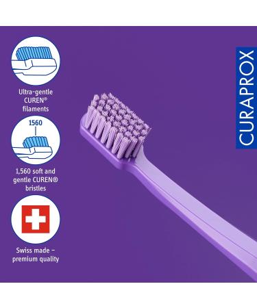 Curaprox CS 1560 Soft Toothbrush - Adult Manual Toothbrush with 1560 CUREN Bristles - Random Color - International Shipping Available - Buy Online on GoSupps.com