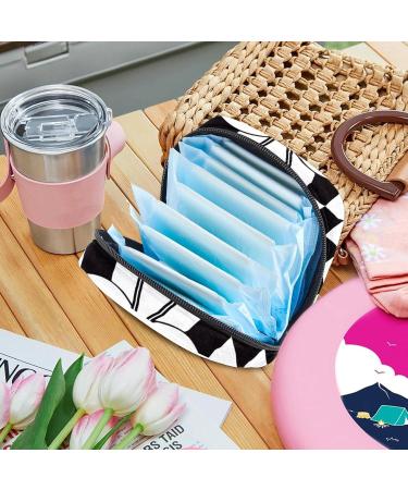 Black & White Checkered Bandage Storage Bag for Menstrual Cup - Portable Zipper Pocket for Teens & Women - Buy Online on GoSupps.com