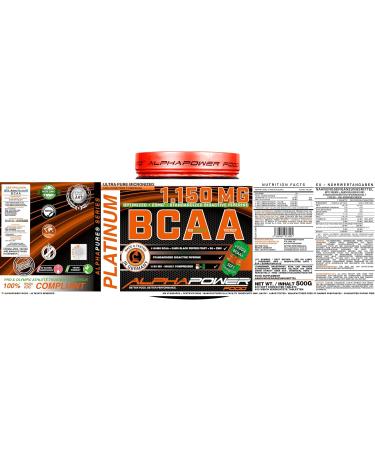 ALPHAPOWER FOOD BCAA - Mega High Dose 11 000 MG Amino Acids | 80 Servings for Optimal Performance - International Shipping Available - Buy Online on GoSupps.com