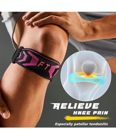 FREETOO Patella Tendon Knee Strap | Shock-Absorbing Knee Brace for Men and Women | Knee Support for Hiking, Basketball, Running | Rose Red | L/XL Size - Buy Online on GoSupps.com