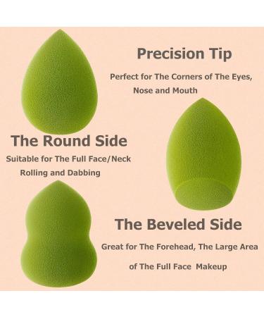 TCPENG Makeup Sponge for Blending Liquid Foundation Cream & Powder - Easy to Clean Super Soft & Non Latex Beauty Blender Concealer Applicator (3 Pack Avocado Green) - Buy Online on GoSupps.com