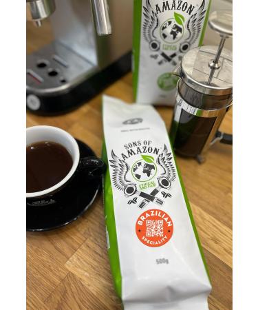 Sons of Amazon 500g Brazilian Speciality Organic Coffee - Whole Beans - Buy Online on GoSupps.com