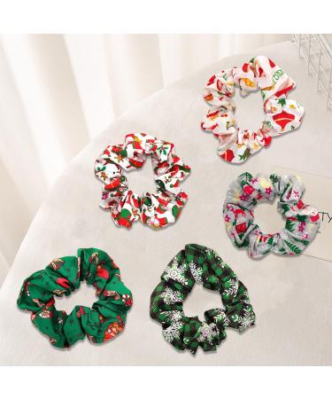 Christmas Hair Ties Xmas Elastic Hair Scrunchies Hair Bands Stretchy Christmas Hair Ropes Hair Loop Christmas Hair Accessories for Women - Buy Online on GoSupps.com