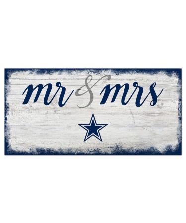Fan Creations NFL Dallas Cowboys Unisex Dallas Cowboys Script Mr & Mrs Sign, Team Color, 6 x 12 (N1074-DAL)