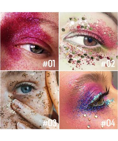 KYDA Body Glitter Stick Chunky Glitter Gel for Face Body Hair Sparkling Holographic Mermaid Sequins Paint Waterproof Multiuse Makeup Glitter Gel Blue - Buy Online on GoSupps.com