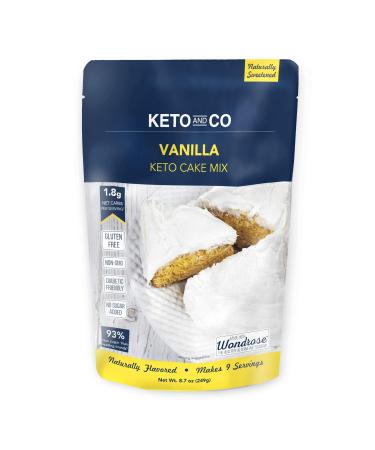 Vanilla Keto Cake Mix by Keto and Co | Just 1.8g Net Carbs Per Serving | Gluten Free, Low Carb, No Added Sugar, Naturally Sweetened | (Vanilla Cake) Vanilla 8.7 Ounce (Pack of 1)