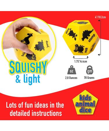 Covelico Kids Exercise Dice - Yellow Animals | Fun Roll and Play Animal Game | Big Foam Fitness Dice for Kids | Outdoor Workout Equipment - Buy Online on GoSupps.com