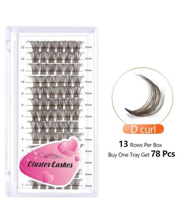 Brown Lash Clusters - DIY Eyelash Extensions Kit - 78 PCS Soft Reusable Clusters - F16 16mm - Home Eyelash Extensions - Buy Online on GoSupps.com