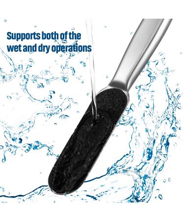 Pedicure Foot File Callus Remover Set - Stainless Steel Feet Rasp with 20 Reusable Pads for Cracked Skin - Foot Care Tool - Buy Online on GoSupps.com