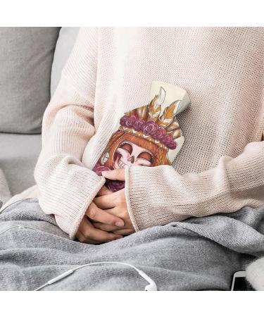 Feather Skull Hot Water Bottle with Plush Cover - Ideal Bed Warmer for Adults & Children (26.5x15.3cm) - International Shipping Available - Buy Online on GoSupps.com