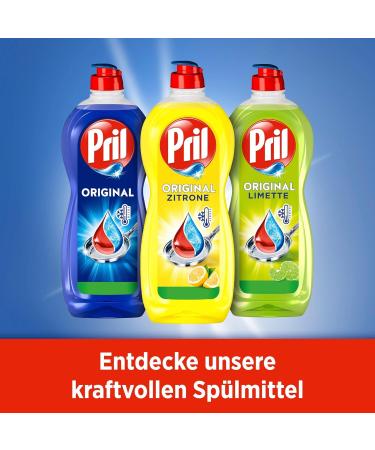 Pril Original Lemon Hand Dishwashing Detergent (4x675ml) - Effective in Cold Water Fresh Lemon Scent Superior Grease Removal - Buy Online on GoSupps.com