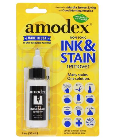 amodex Ink and Stain Remover  Cleans Marker, Ink, Crayon, Pen, Makeup from Furniture, Skin, Clothing, Fabric, Leather - 1 Ounce 1 Fl Oz (Pack of 1)