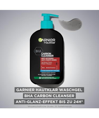 Garnier Hautklar Cleansing Gel 250ml | BHA Carbon Cleanser Anti-Blackhead & Pimple Wash - Buy Online Internationally - Buy Online on GoSupps.com