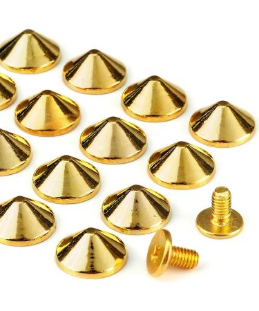YORANYO 100 Sets Gold Cone Spikes & Bullet Studs - 4.7MM Height - Suitable for Clothing, Shoes, Leather Craft, Belts & Bags - Screw Back Punk Accessories with Installation Tools - Buy Online on GoSupps.com