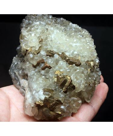 785g Natura Calcite with Pyrite Quartz Crystal Mitsein Original Cluster Specimen JZIGTDEM - Buy Online on GoSupps.com