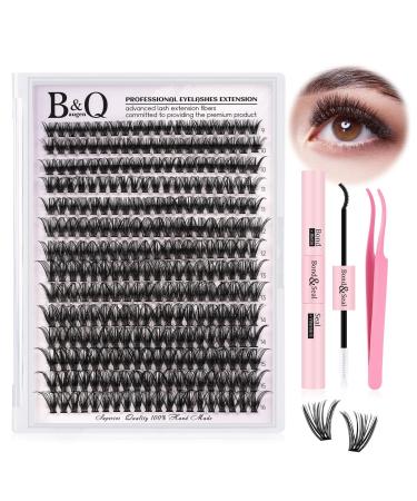 LASH Extension Set B & Q 280 PCs eyelash Extensions Set 9-16Mix 40D Ocitanian extension set eyeliner set lash glue remover and applicator for eyelash extension beginners (set-40d 9-16Mix) 40D-kit-9-16Mix