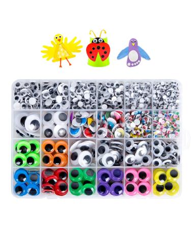 1210Pcs Googly Wiggle Eyes Self Adhesive, for Craft Sticker Multi Sizes 4mm to 25mm for DIY by ZZYI