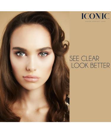 Iconic Colored Contact Lenses Marine - Light Blue Monthly Lenses for Natural Look | 1 Pair 3 Months Coverage - Buy Online on GoSupps.com