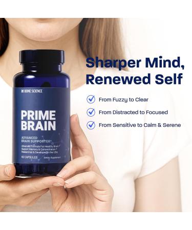 BONE SCIENCE - Prime Brain Supplement - Nootropic for Focus Memory & Cognitive Performance with Alpha GPC L-Theanine & Ginkgo Biloba Vegan - 60 Capsules - Buy Online on GoSupps.com