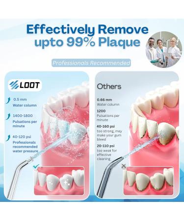 Buy Cordless Dental Water Flosser - 310ML Electric Flosser with 4 Modes 6 Tips IPX7 Waterproof - Portable Oral Irrigator for Teeth Cleaning - Buy Online on GoSupps.com