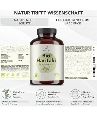BIOONUTRA Organic Haritaki | 270 Capsules of 500 mg | 2 Months Consumption | Organic | Vegan | No Additives | Made in Germany - Buy Online on GoSupps.com