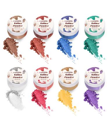 Luster Dust Set 8 Colors: E-Kongton Edible Glitter for Drinks, Cakes Decorating, Strawberries, Fondant, Gum Paste.Luster Dust Edible Set for Baking Decoration(3gram each bottle) 8color set - Buy Online on GoSupps.com