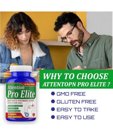 ROVita Attention Elite-Pro Brain Supplements for Memory and Focus Clarity & Cognitive Support Brain Supplement with Phosphatidylserine Supplement-30 Capsules - Buy Online on GoSupps.com