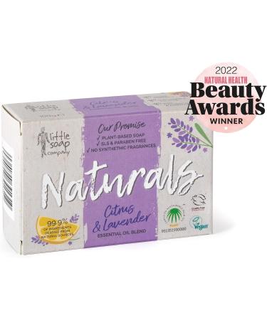 Little Soap Company Naturals Range - Bar Soap | Vegan Cruelty Free No SLS or Parabens Refreshing Cleansing Soap bars Natural Eco Friendly Body & Hand Soap 100g (Citrus & Lavender) (Pack of 2) Citrus & Lavender 100 g (Pack of 2) - Buy Online on GoSupps.com