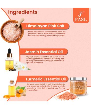 Fasl Himalayan Pink Salt Foot Soak - Organic Jasmine & Turmeric Essential Oil - 8 Oz | Relaxation & Wellness - Buy Online on GoSupps.com