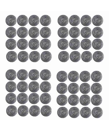 BTuregsau 64 PCS Stainless Steel Sponges Scrubbers Utensil Scrubber Scouring Pads Ball for Removing Rust Dirty Cookware Cleaner