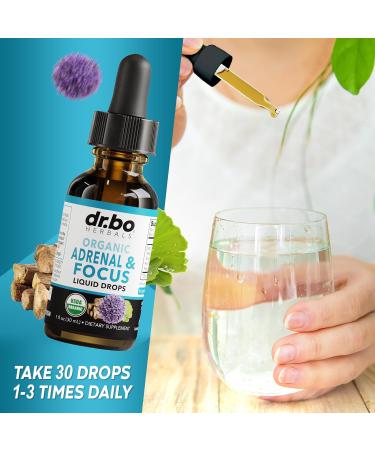 Adrenal Support & Mushroom Liquid Drops - Organic Adrenal and Focus Supplement Cortisol Support - Mushroom Complex Lion's Mane Mushrooms Reishi Turkey Tail Extract Shiitake Agaricus Maitake - Buy Online on GoSupps.com