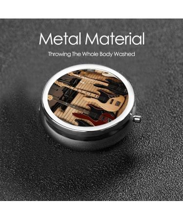 Portable Guitar Bass Pill Box - 3-Compartment Mini Organizer for Travel | Hinged Plastic Design | Ideal for Small Pills | Black - Buy Online on GoSupps.com