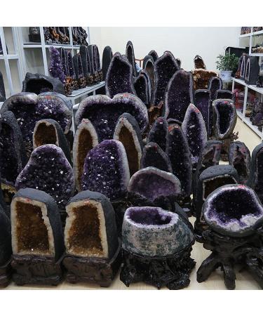 Amethyst Quartz Geode - Natural Raw Amethyst Crystal Cluster/Druzy Geode - Natural Rock for Witchcraft Feng Shui 6.4lbs Crystal Cluster - Buy Online on GoSupps.com