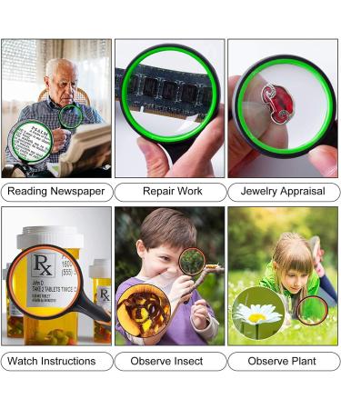 2-Pack 10X Magnifying Glass Handheld Reading Magnifier Magnifying Lens and Non-Slip Handle for Jewelry Coin Reading Hobbies Crafts Insect Plant Science (75mm) - Buy Online on GoSupps.com