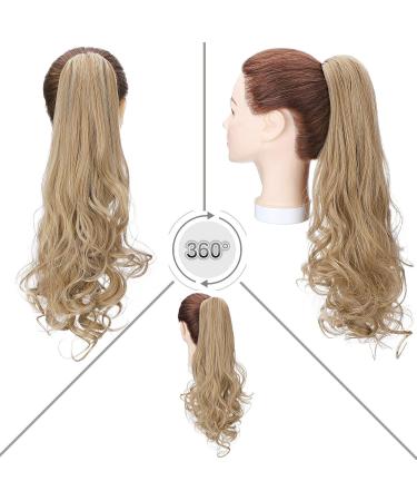 Shop Heat Resistant 18 Ponytail Extensions - Wavy & Smooth Hair Braids in Bright Ash Brown Mix & Light Ash Brown Bleach Blonde - Fast International Shipping! - Buy Online on GoSupps.com