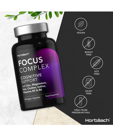 Nootropic Brain Supplements | 180 Vegan Capsules | Cognitive Complex Enhancer for Mental Performance, Focus & Energy - Horbaach - Buy Online on GoSupps.com