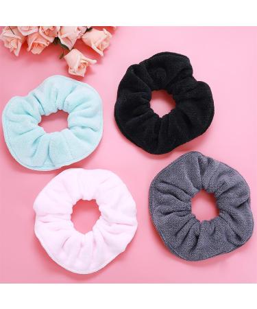 4-Pack Microfiber Hair Drying Towel Scrunchies | Soft & Absorbent Hair Bands for Frizz-Free Styles | Ponytail Holder & Wet Hair Accessories for Women - Buy Online on GoSupps.com