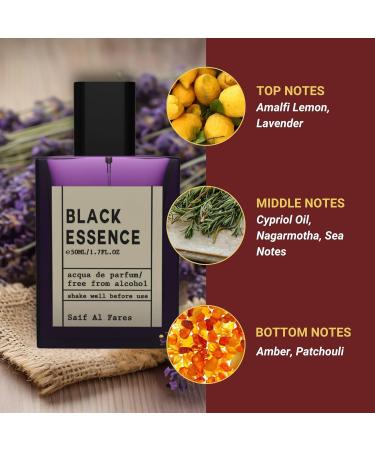 Black Essence - Exquisite Acqua de Parfum for Men & Women | Fresh Earthy Marine Perfume | Alcohol Free Arab Perfumes 1.69 Fl. Oz. - Buy Online on GoSupps.com