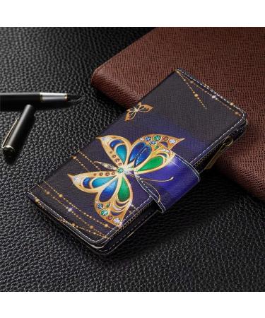 Miagon 9 Card Slots Leather Case for Huawei Y5 2019 - Colorful Zipper Flip Wallet PU Leather Protective Cover with Diamond Butterfly Design - Buy Online on GoSupps.com