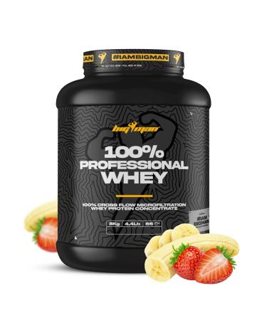 Big Man Bigman - 100% Professional Whey (2 kg) - Whey Protein - High Concentration of BCAA - Banana Strawberry