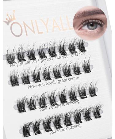 Onlyall Lash Clusters DIY Eyelash Extensions 32 Cluster Lashes Individual Lashes Natural Look Strip Lashes Extension False Lashes CSJ-139 CSJ-139(10MM)