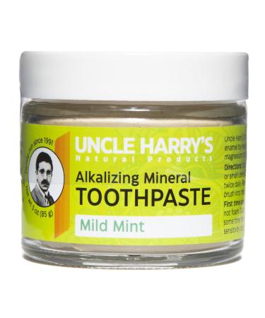 Uncle Harry's Mild Mint Remineralizing Toothpaste | Natural Whitening Toothpaste Freshens Breath & Promotes Enamel | Vegan Fluoride Free Toothpaste