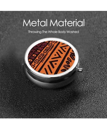 Buy African Mud Cloth Tribal Metal Pill Box - Portable 3-Compartment Round Design for Small Pills | Perfect for Travel - Buy Online on GoSupps.com