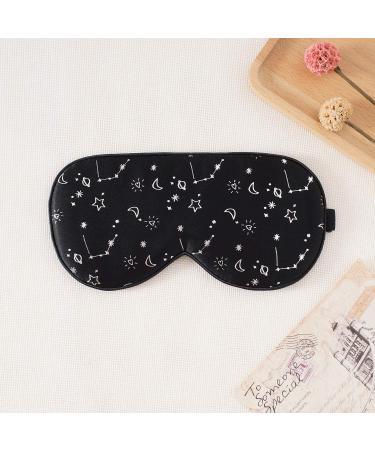 Adjustable Silk Sleep Mask - Super Soft Eye Mask for Ultimate Comfort and Relaxation | Silver Starrysky Black - Buy Online on GoSupps.com