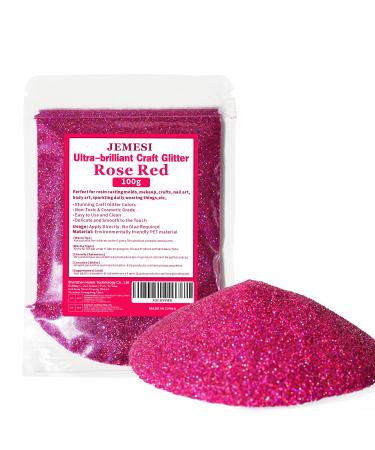 Glitter powder Jemesi Rosenrot Feiner Glitter 100g Holographic glitter powder glitter powder for epoxy resin nail watering body art & decoration