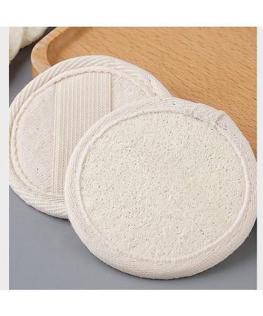 Natural Loofah Face Exfoliator Pads - 100% Handheld Scrubber for Bathing and Showering - Ideal for Spa Facial Cleansing - Men and Women - 2pcs - Buy Online on GoSupps.com