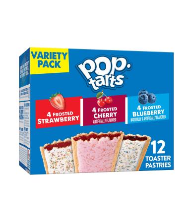 Pop-Tarts Toaster Pastries Variety Pack, Breakfast Foods, Baked in the USA, 20.3oz Box (12 Toaster Pastries) NEW- 3 Flavor Variety Pack