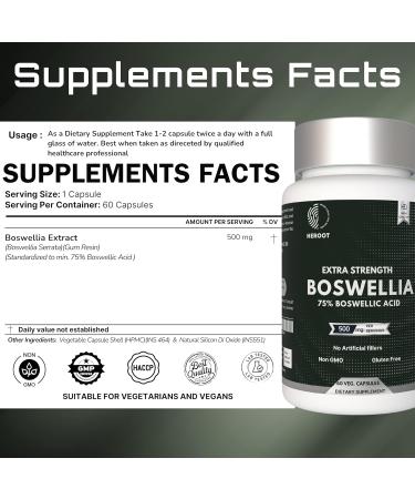 Boost Joint Mobility with 75% Extra Strength Boswellia Serrata Extract 60 Capsules 60 Count (Pack Of 1) - Buy Online on GoSupps.com