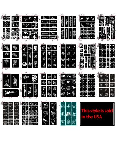 Aresvns 550+ PCS Temporary Tattoo Stencils & Body Painting Pen Set | 24 Sheets Henna Templates for Women | Reusable Glitter & Airbrush Body Art | Christmas Gift - Buy Online on GoSupps.com