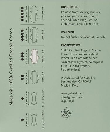 Rael Organic Cotton Cover Pads - Regular 14 Count | Eco-Friendly & Comfortable - Buy Online on GoSupps.com